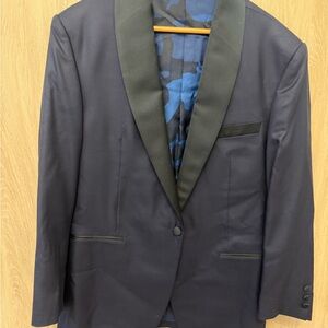 Custom Made Men's Navy and Black Blazer